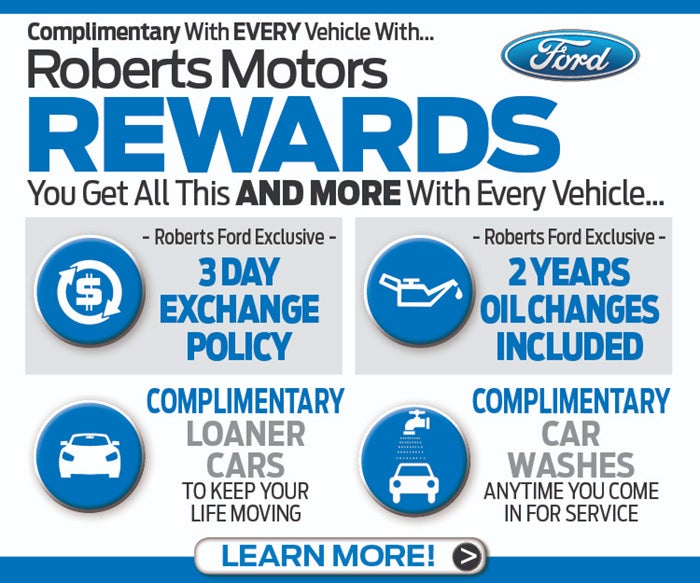 Roberts Motors Rewards With Every Vehicle | Learn More